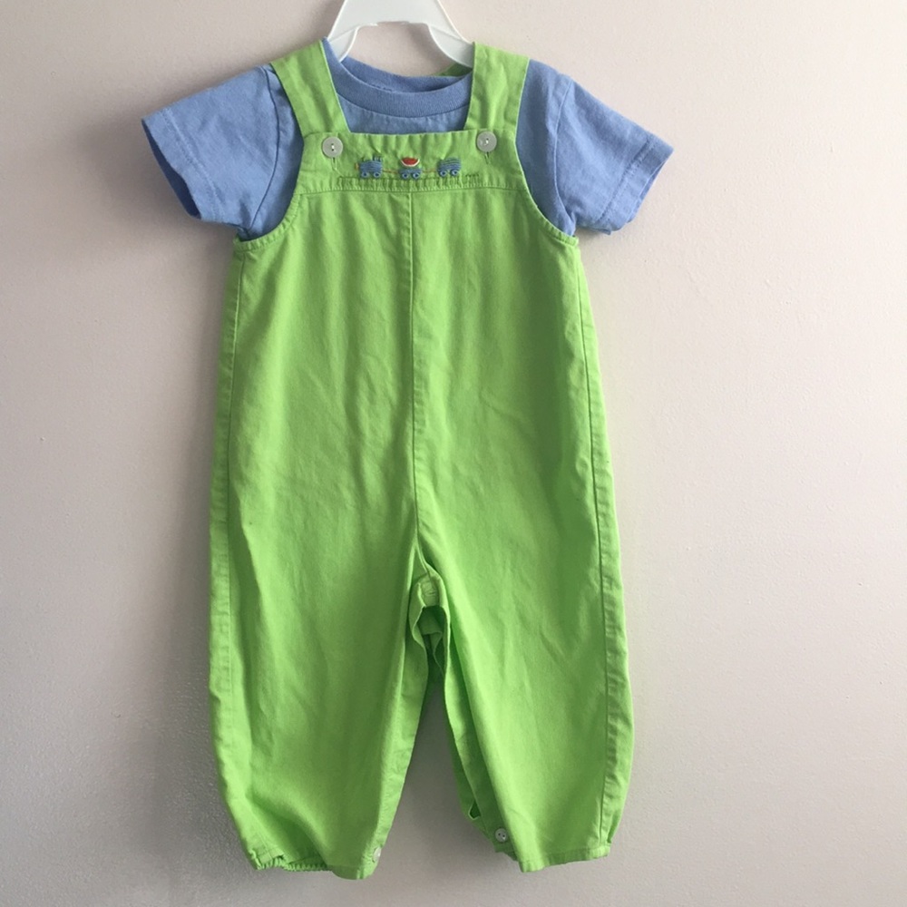 Monday’s child 24month lime green overalls